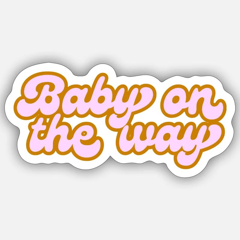 Bébé en route Grossesse - Sticker taille S (10 x 10 cm) - blanc mat