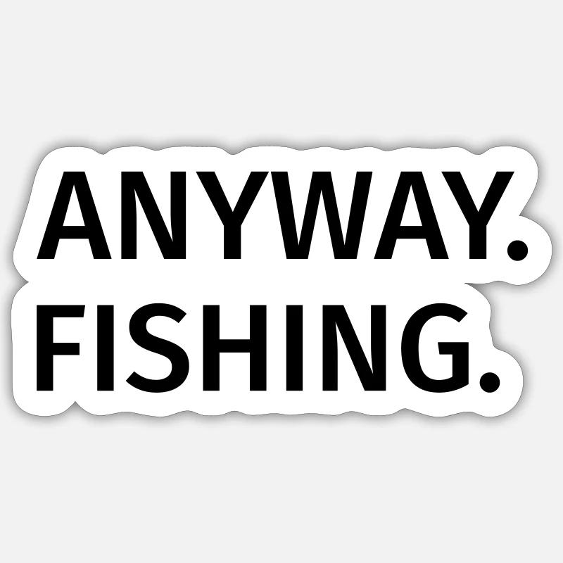 Bref, pêche - Sticker taille S (10 x 10 cm) - blanc mat