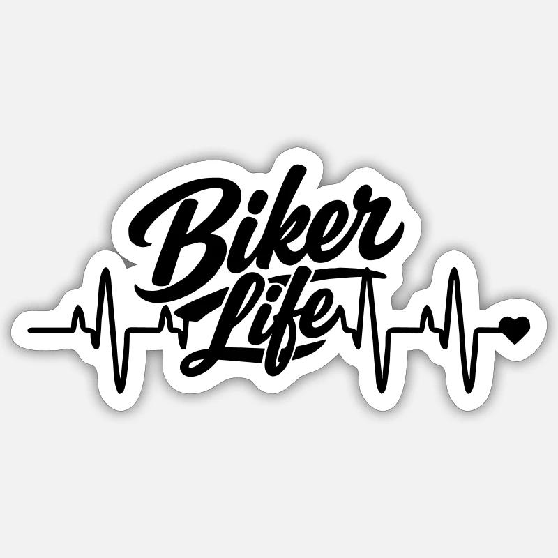 Biker Life - Sticker size S (10 x 10 cm) - white matte