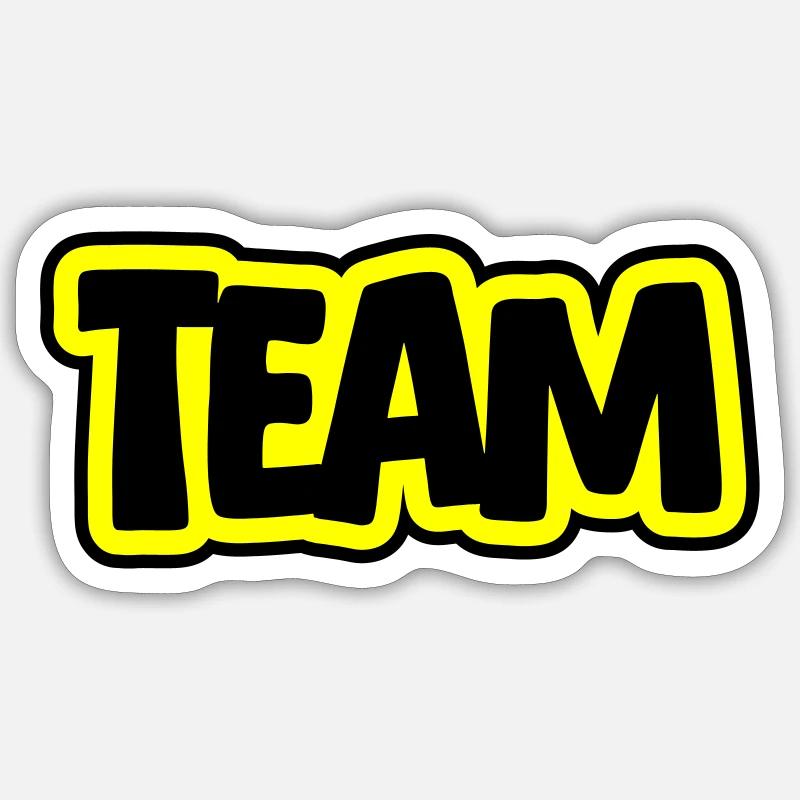 Lettrage d’équipe - Sticker taille S (10 x 10 cm) - blanc mat