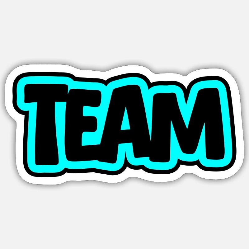 Lettrage d’équipe - Sticker taille S (10 x 10 cm) - blanc mat