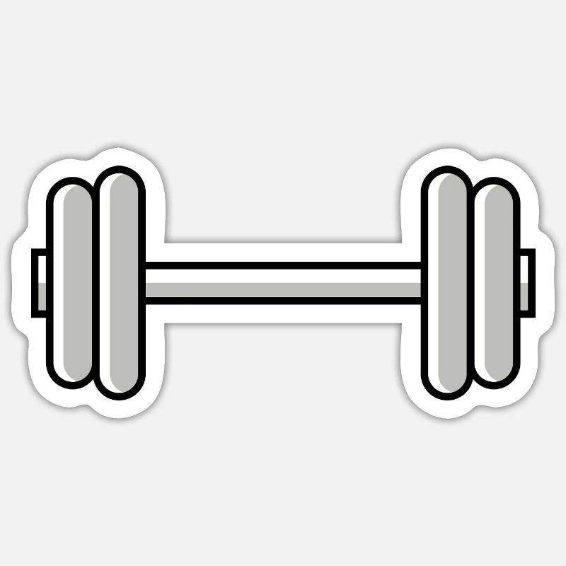 Dumbbell weights icon - Sticker size S (10 x 10 cm) - white matte