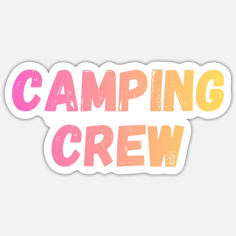 Camping Crew - Sticker Größe S (10 x 10 cm) - Mattweiß