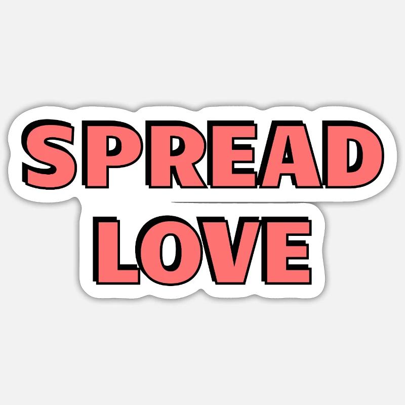 Diffusez l’amour : Typographie rose audacieuse Sticker taille S (10 x 10 cm)