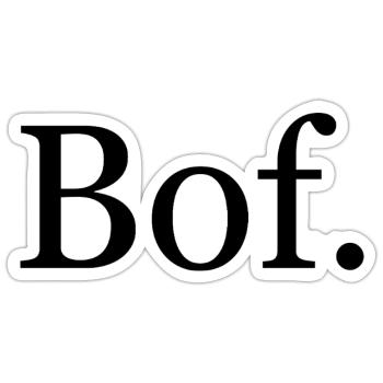 T-shirt “Bof.” – humour français minimaliste - Sticker taille S (10 x 10 cm) - blanc mat - Devant