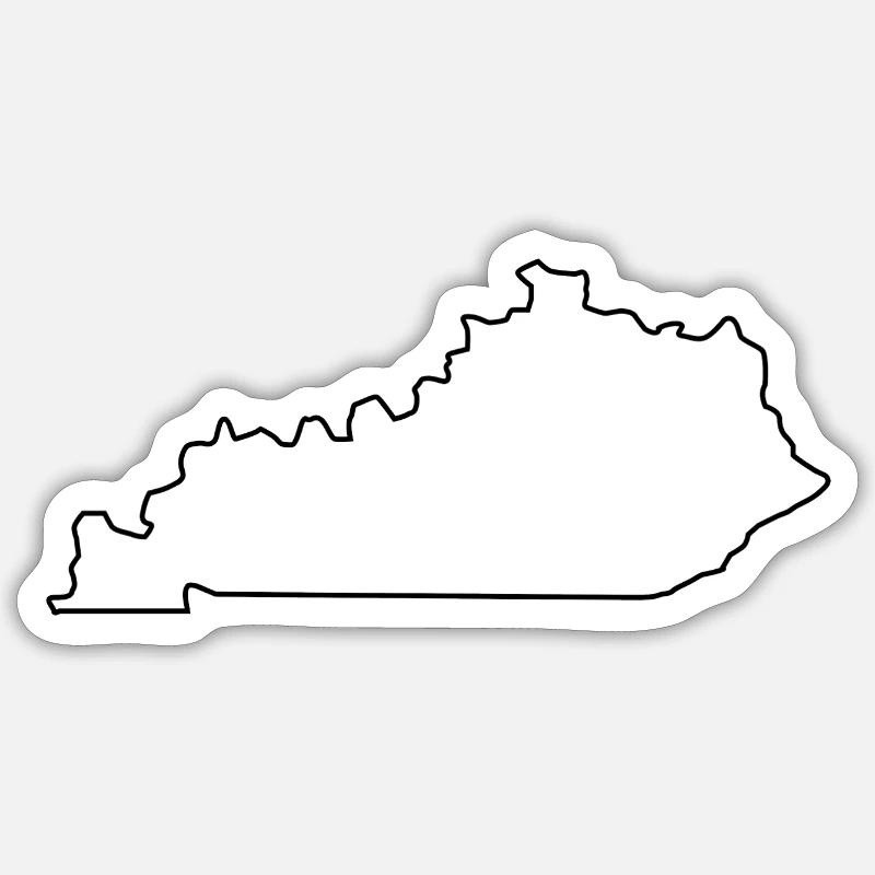 Kentucky map - Sticker size S (10 x 10 cm) - white matte