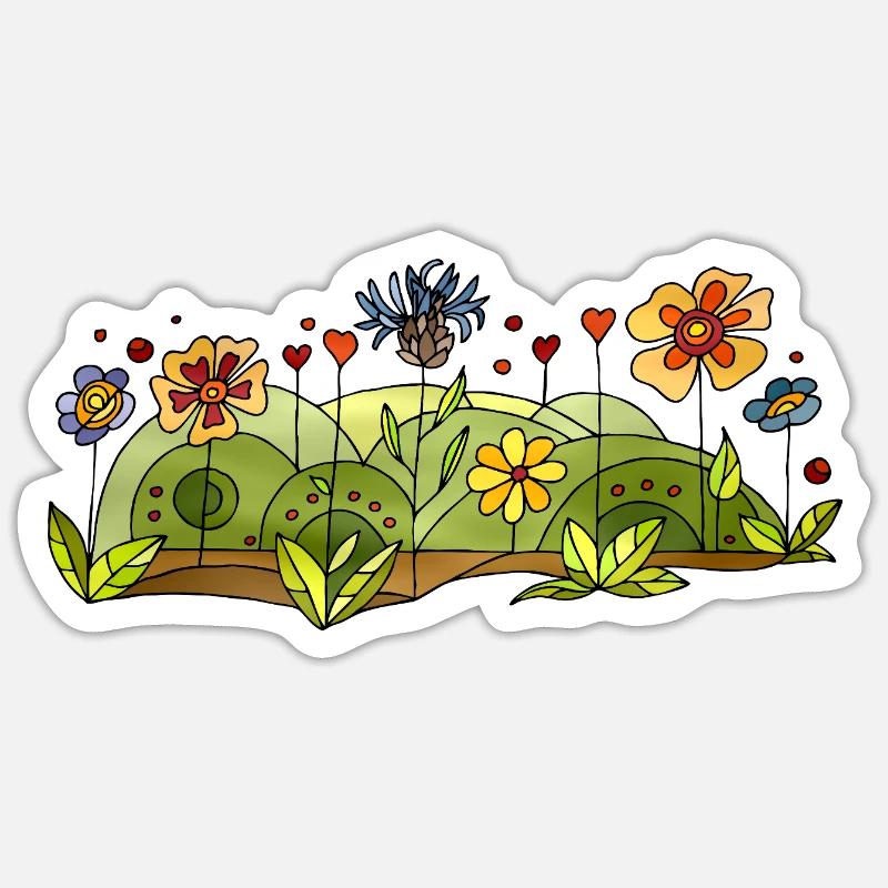 Fleur - Sticker taille S (10 x 10 cm) - blanc mat