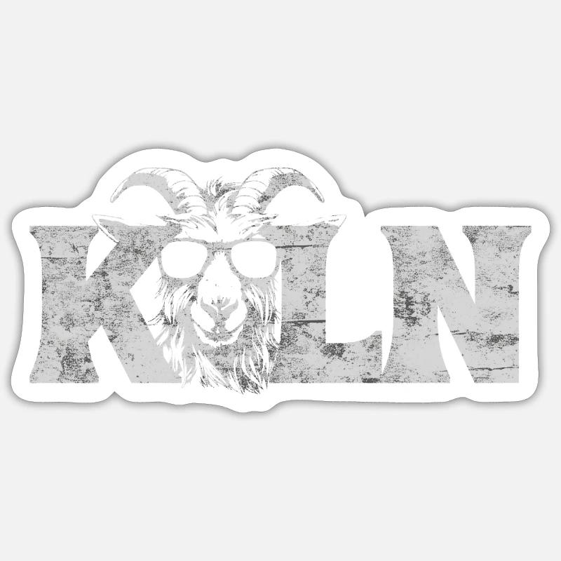 Lettrage de Cologne Geissbock - Sticker taille S (10 x 10 cm) - blanc mat