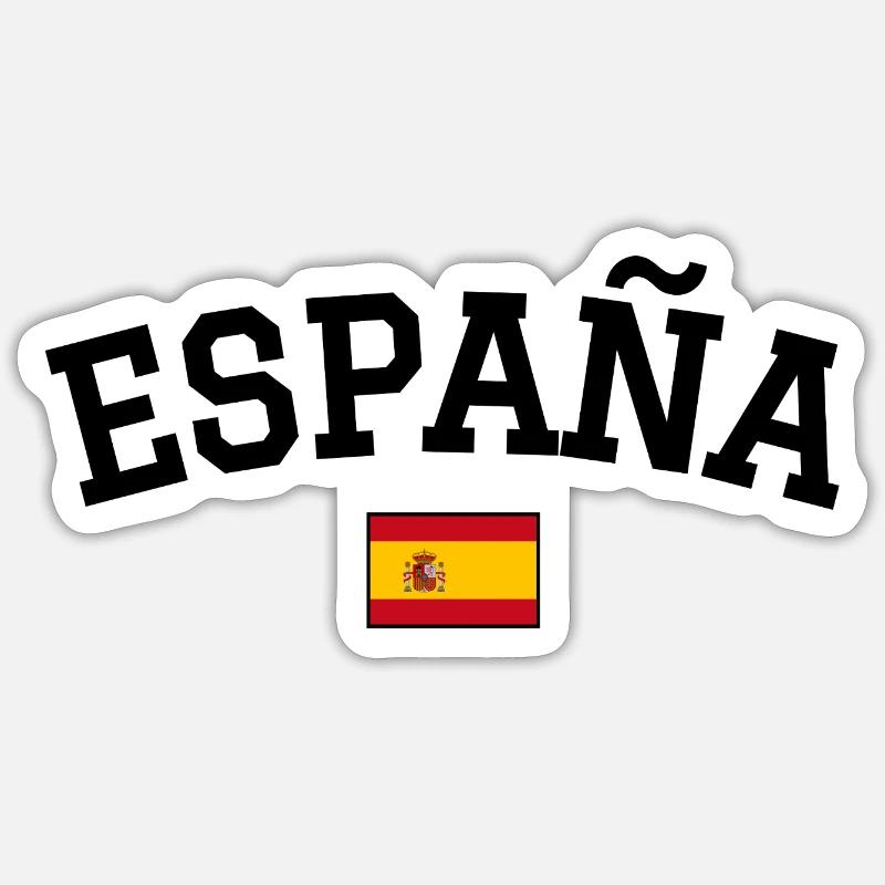 Drapeau espagnol Noir - Sticker taille S (10 x 10 cm) - blanc mat