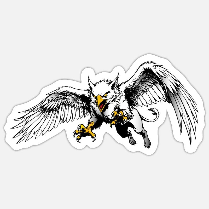 Rostocker Greif - Sticker Größe S (10 x 10 cm) - Mattweiß