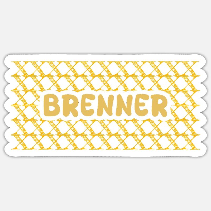 Burner Yellow Net Pattern - Sticker size S (10 x 10 cm) - white matte