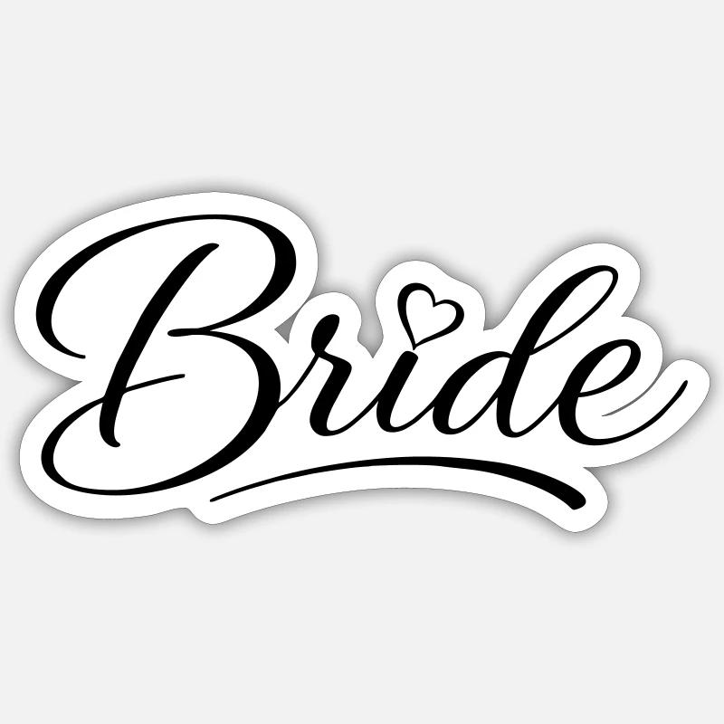 Bride - Sticker size S (10 x 10 cm) - white matte