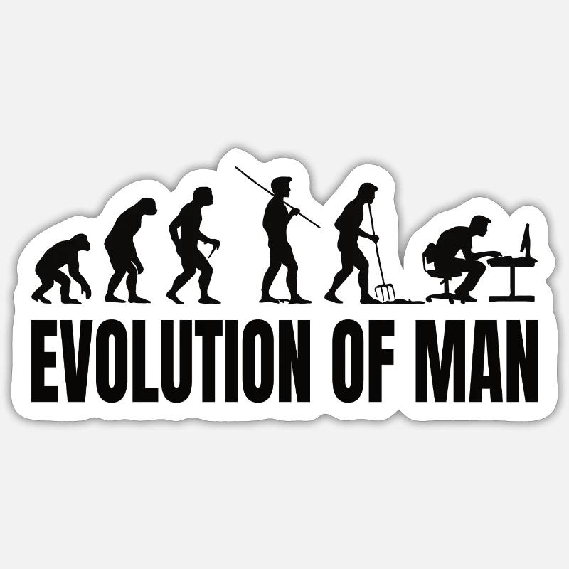 Programmierer Computerfreak Evolution - Sticker Größe S (10 x 10 cm) - Mattweiß