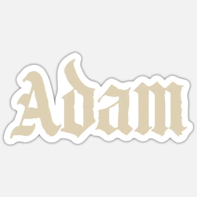Chemise Adam Gothic Script - Sticker taille S (10 x 10 cm) - blanc mat