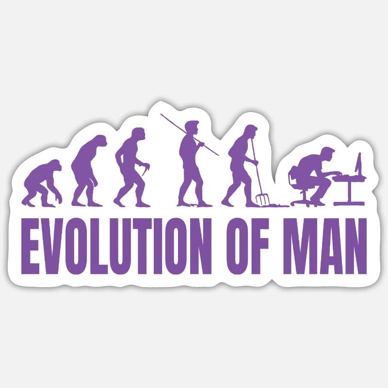 Programmer Computer Freak Evolution Retro - Sticker size S (10 x 10 cm) - white matte