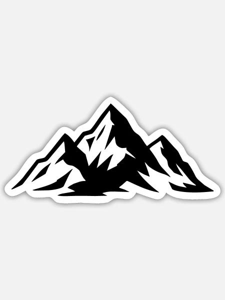 Silhouette der Schweizer Alpen - Sticker Größe S (10 x 10 cm) - Mattweiß