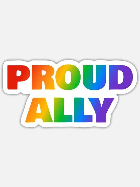 LGBTQ-Verbündeter - Sticker Größe S (10 x 10 cm) - Mattweiß