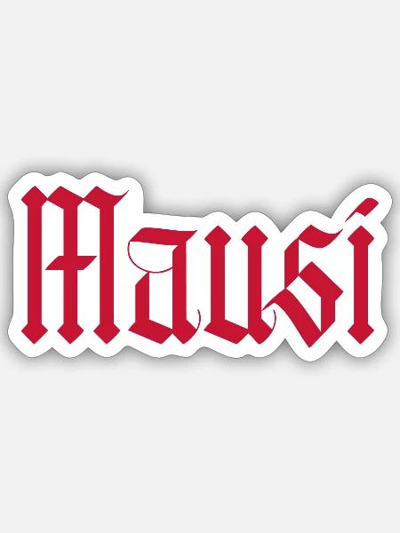 mausi / gothik stil (rot) - Sticker Größe S (10 x 10 cm) - Mattweiß