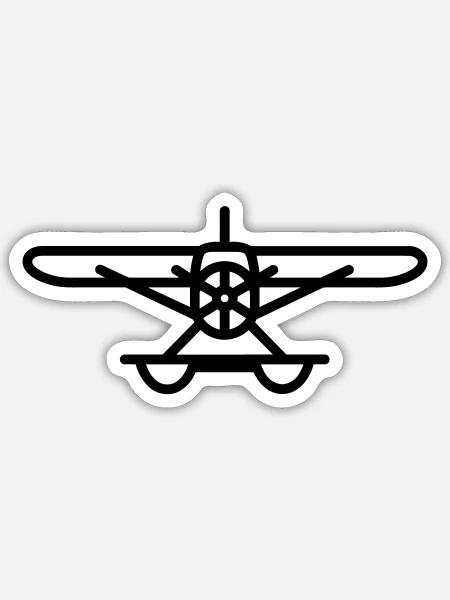Wasserflugzeug - Sticker Größe S (10 x 10 cm) - Mattweiß