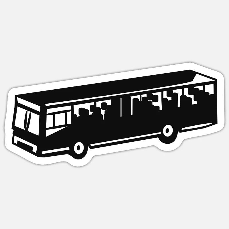 Bus - Sticker taille S (10 x 10 cm) - blanc mat