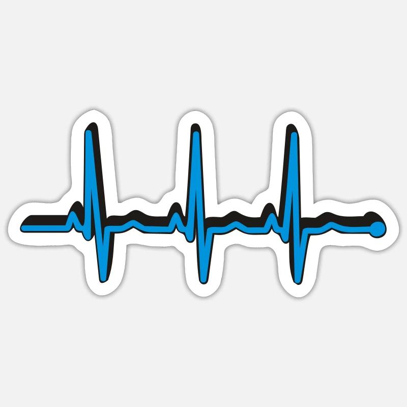 frequenz herzschlag - Sticker size S (10 x 10 cm) - white matte