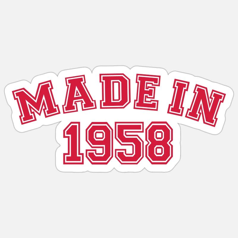 Made in 1958 - Sticker taille S (10 x 10 cm) - blanc mat