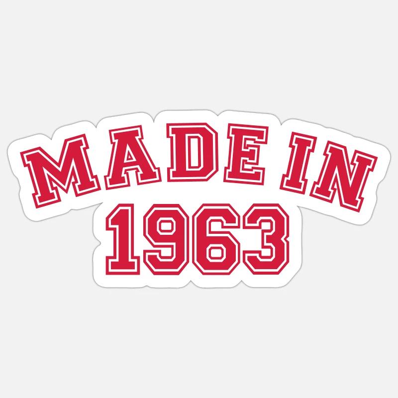 Made in 1963 - Sticker taille S (10 x 10 cm) - blanc mat