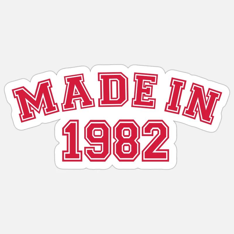 1982 - Sticker Größe S (10 x 10 cm) - Mattweiß