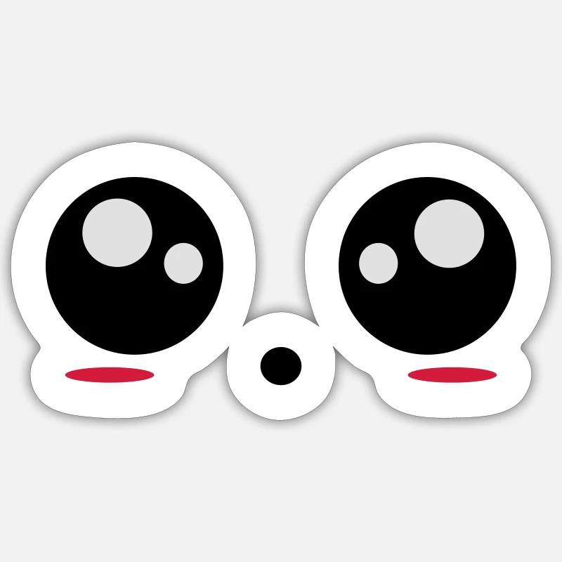 Yeux - Sticker taille S (10 x 10 cm) - blanc mat