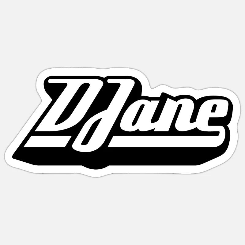 DJane - Sticker taille S (10 x 10 cm) - blanc mat