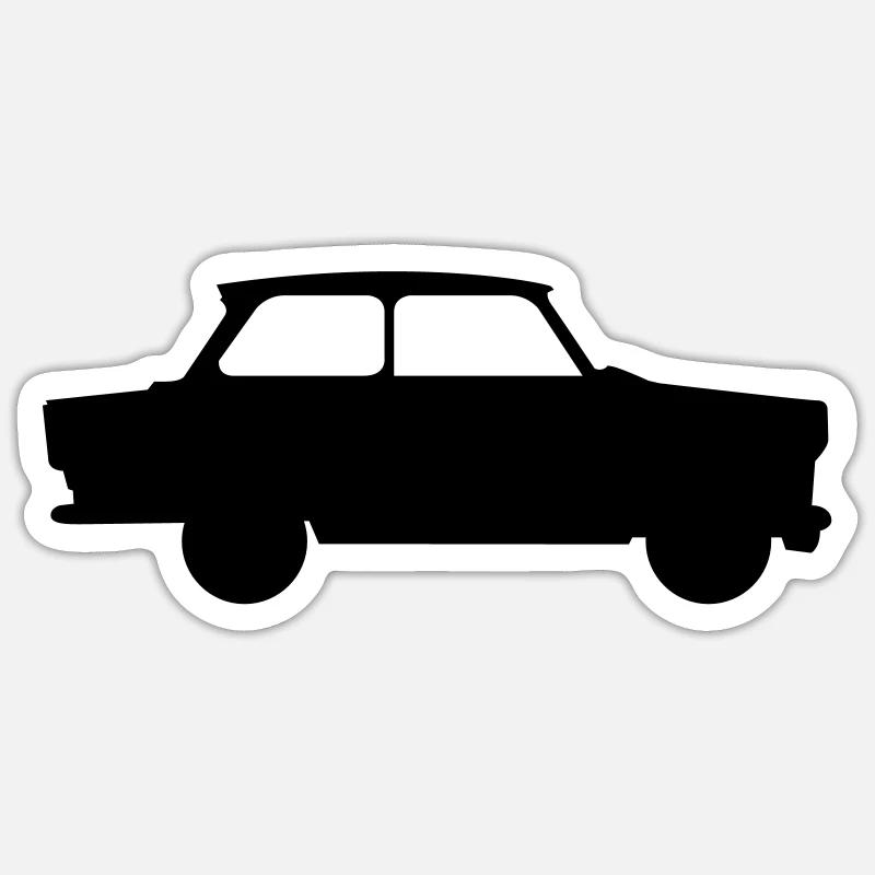trabbi trabi pappe - Sticker Größe S (10 x 10 cm) - Mattweiß