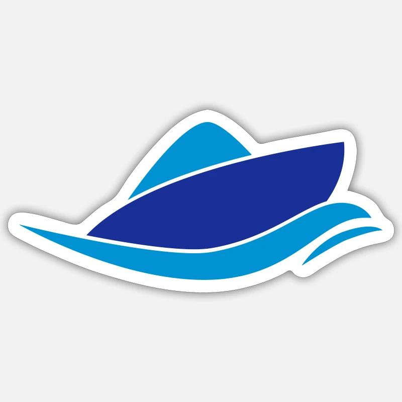Motorboot - Sticker Größe S (10 x 10 cm) - Mattweiß