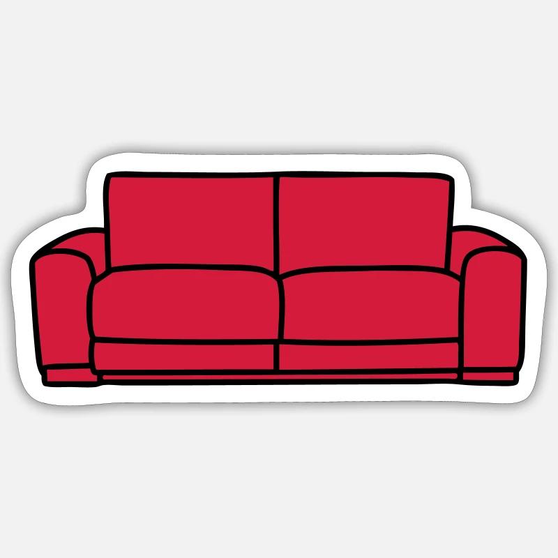 Canapé - Sticker taille S (10 x 10 cm) - blanc mat