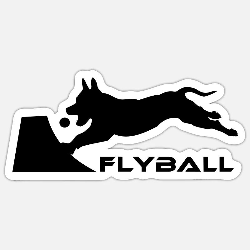 Flyball - Sticker Größe S (10 x 10 cm) - Mattweiß