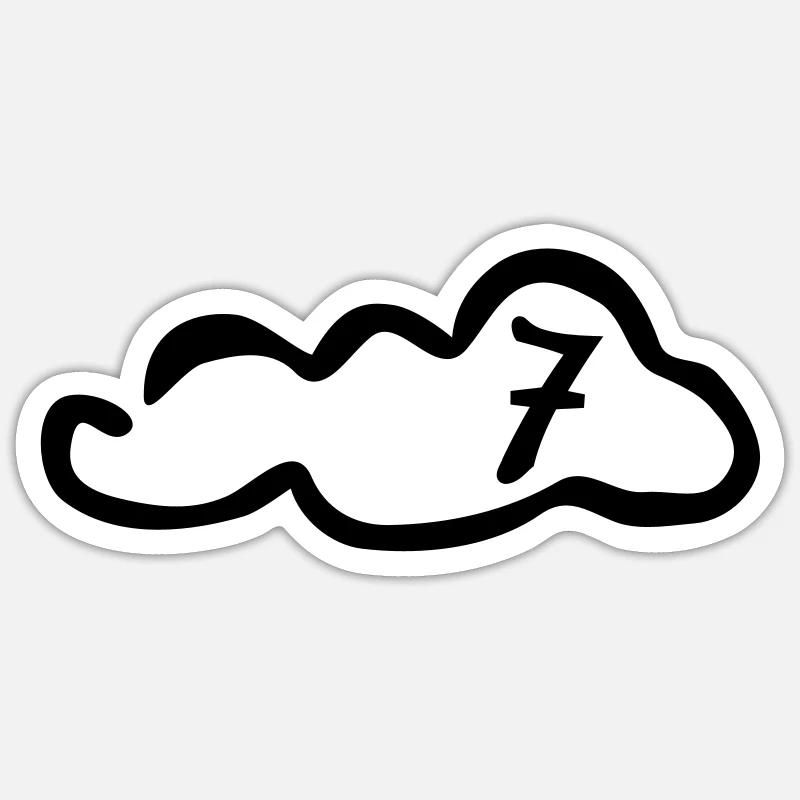 Wolke 7 - Sticker size S (10 x 10 cm) - white matte