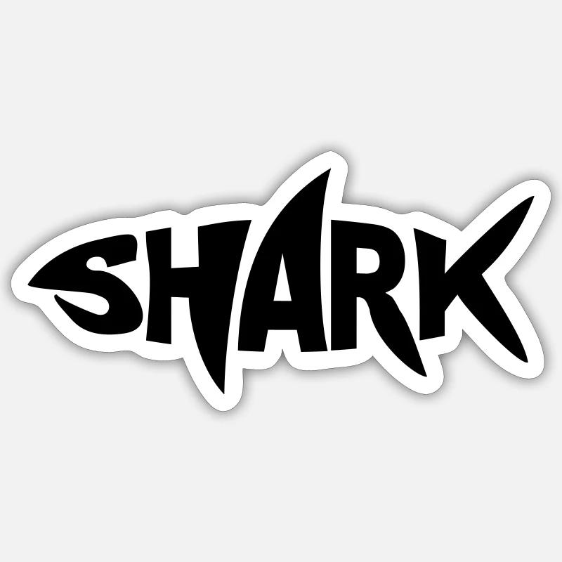 Hai - Sticker Größe S (10 x 10 cm) - Mattweiß