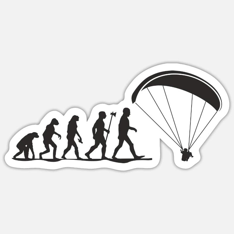 evolution paragliding - Sticker Größe S (10 x 10 cm) - Mattweiß