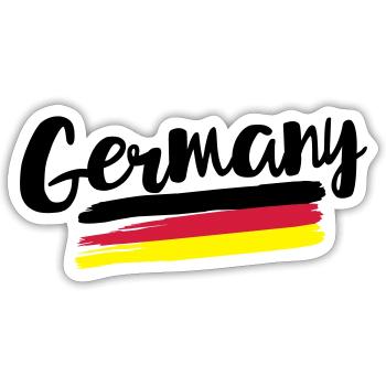 Deutschland Flagge - Germany Flag - Sticker Größe S (10 x 10 cm) - Mattweiß - Vorne
