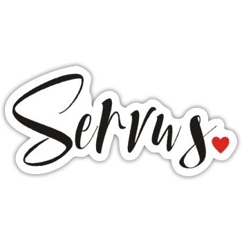 Servus - Hallo und Tschüss - Sticker Größe S (10 x 10 cm) - Mattweiß - Vorne