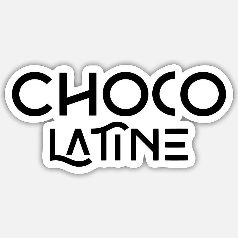 CHOCO LATINE Chocolatine - Sticker taille S (10 x 10 cm) - blanc mat