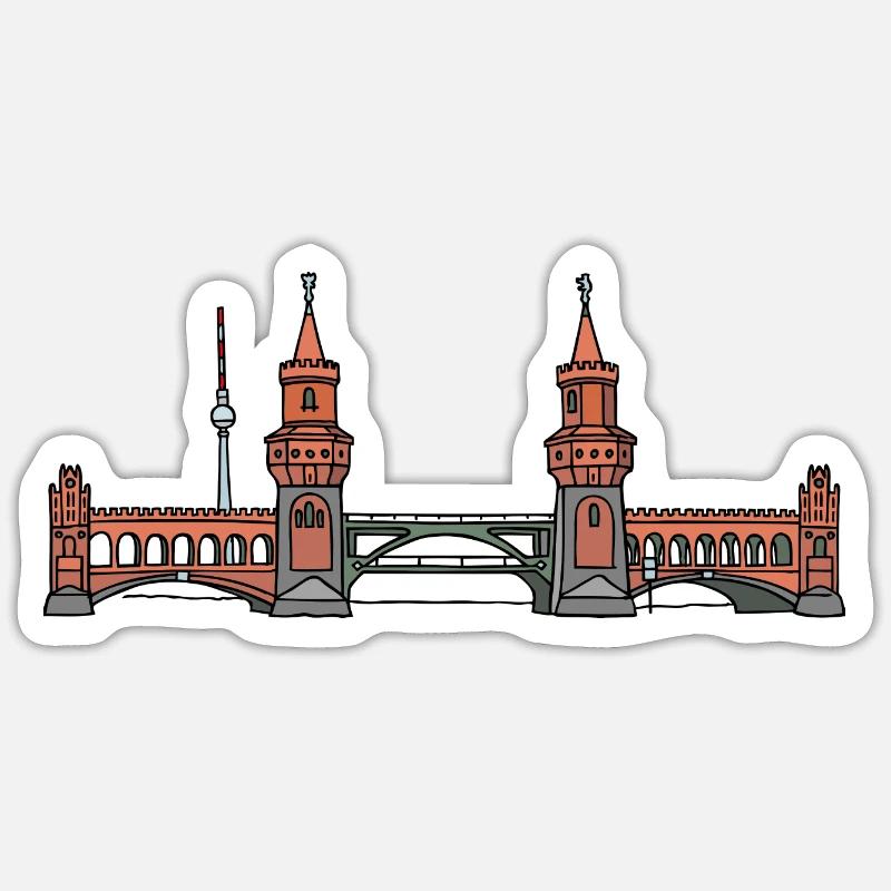 Oberbaumbrücke à BERLIN c Sticker taille S (10 x 10 cm)