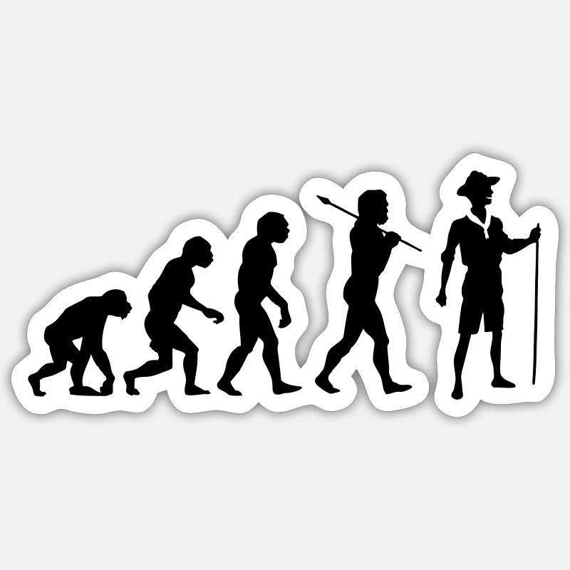 Évolution du Scoutisme - Sticker taille S (10 x 10 cm) - blanc mat