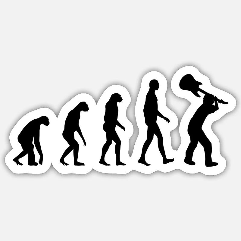 Evolution Rock - Musik - Sticker Größe S (10 x 10 cm) - Mattweiß