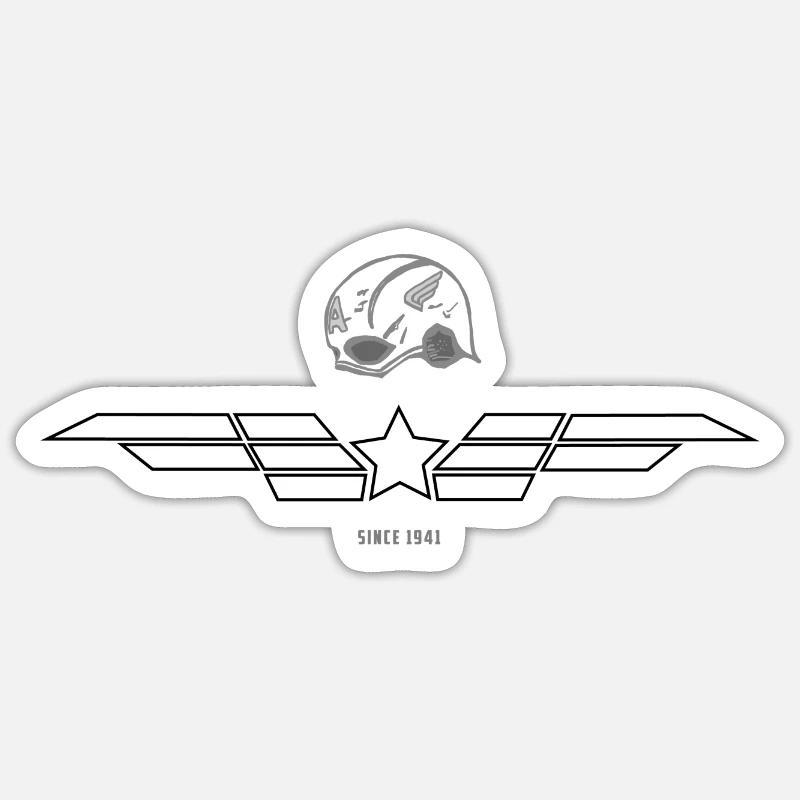 Comic Held Schild Helm Captain Sticker Größe S (10 x 10 cm)