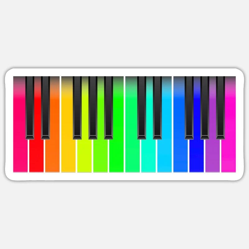 Clavier Rainbow - Sticker taille S (10 x 10 cm) - blanc mat