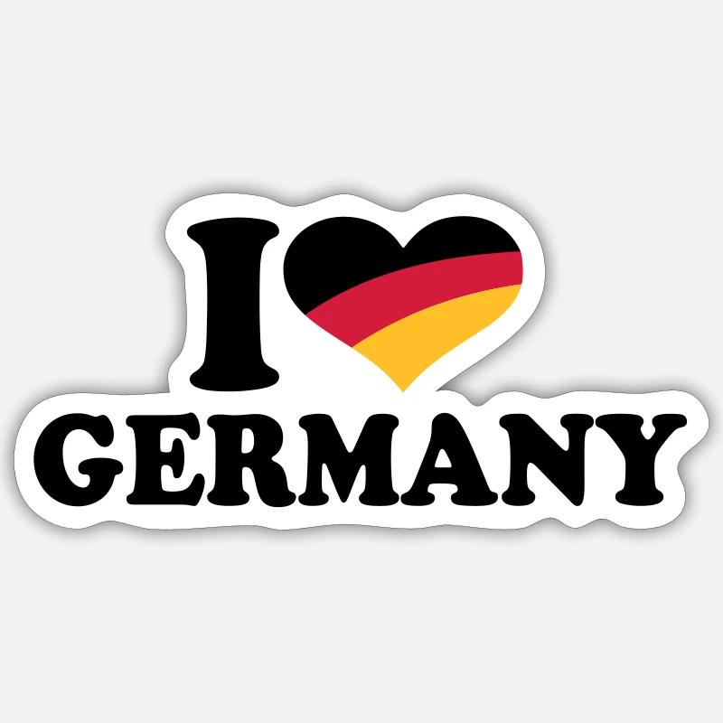 I love Germany - Sticker Größe S (10 x 10 cm) - Mattweiß