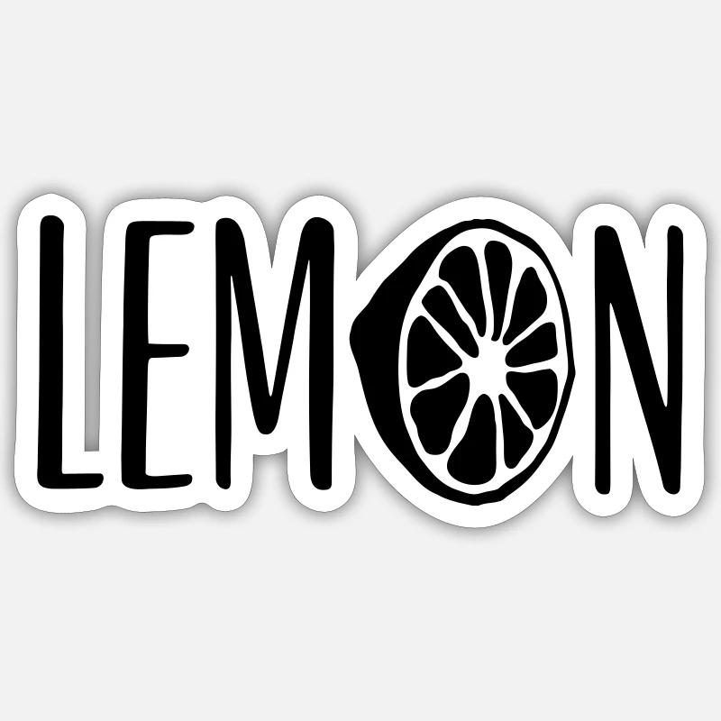Lemon Lettering - Sticker Größe S (10 x 10 cm) - Mattweiß