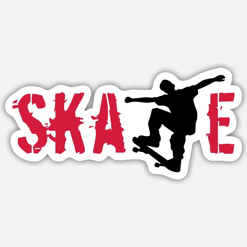 Skate - Sticker Größe S (10 x 10 cm) - Mattweiß