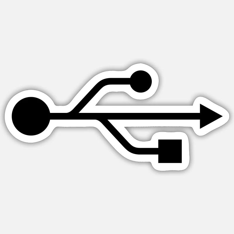 USB - Sticker taille S (10 x 10 cm) - blanc mat