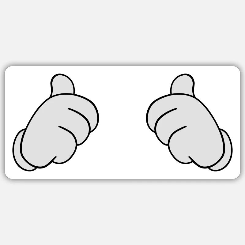 Thumbs - Sticker Größe S (10 x 10 cm) - Mattweiß